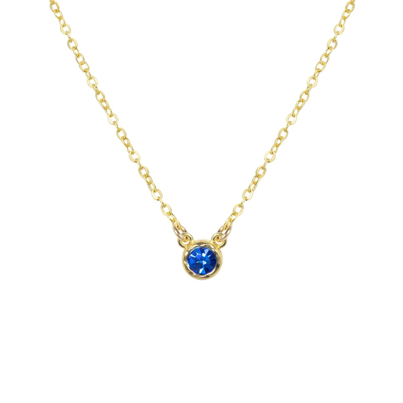 September Gold Birthstone Necklace by Katie Dean Jewelry, made in America, perfect for the dainty minimal jewelry lovers