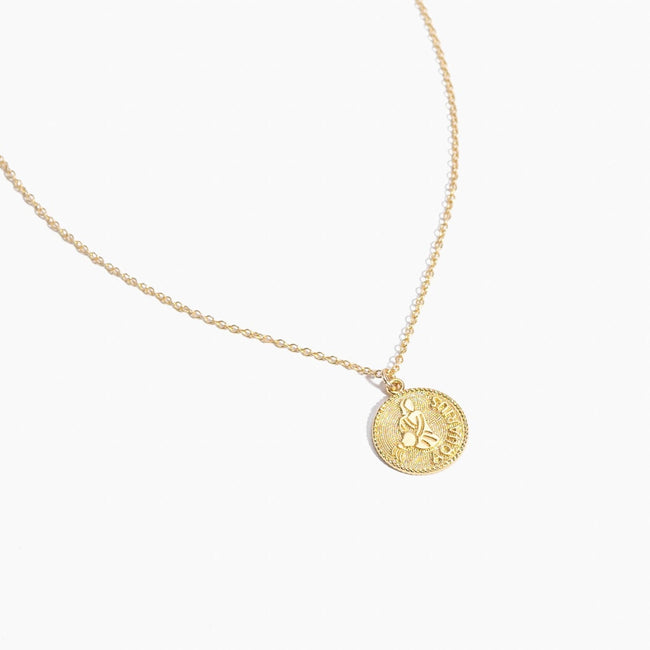 Aquarius Zodiac Necklace_made in America_Katie Dean Jewelry Dainty handmade necklace