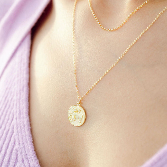 Aries Zodiac Necklace_made in America_Katie Dean Jewelry Dainty handmade necklace
