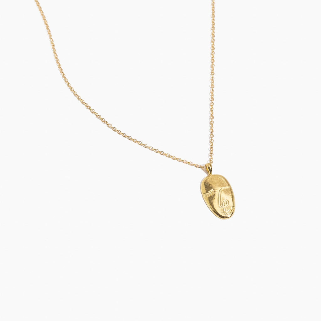 Gold Artist Face Necklace by Katie Dean Jewelry, made in America, perfect for the dainty minimal jewelry lovers, matisse inspired 