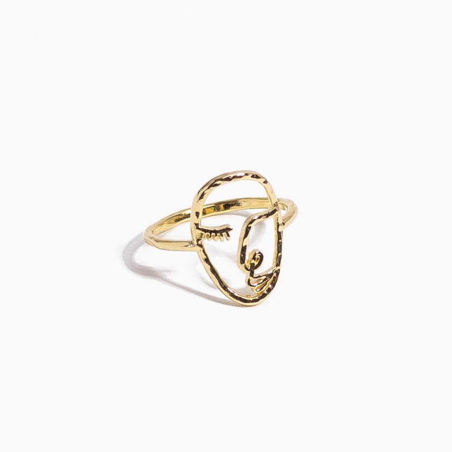 Artist Face Stacking ring by Katie Dean Jewelry, made in America, perfect for the dainty minimal jewelry lovers, matisse inspired
