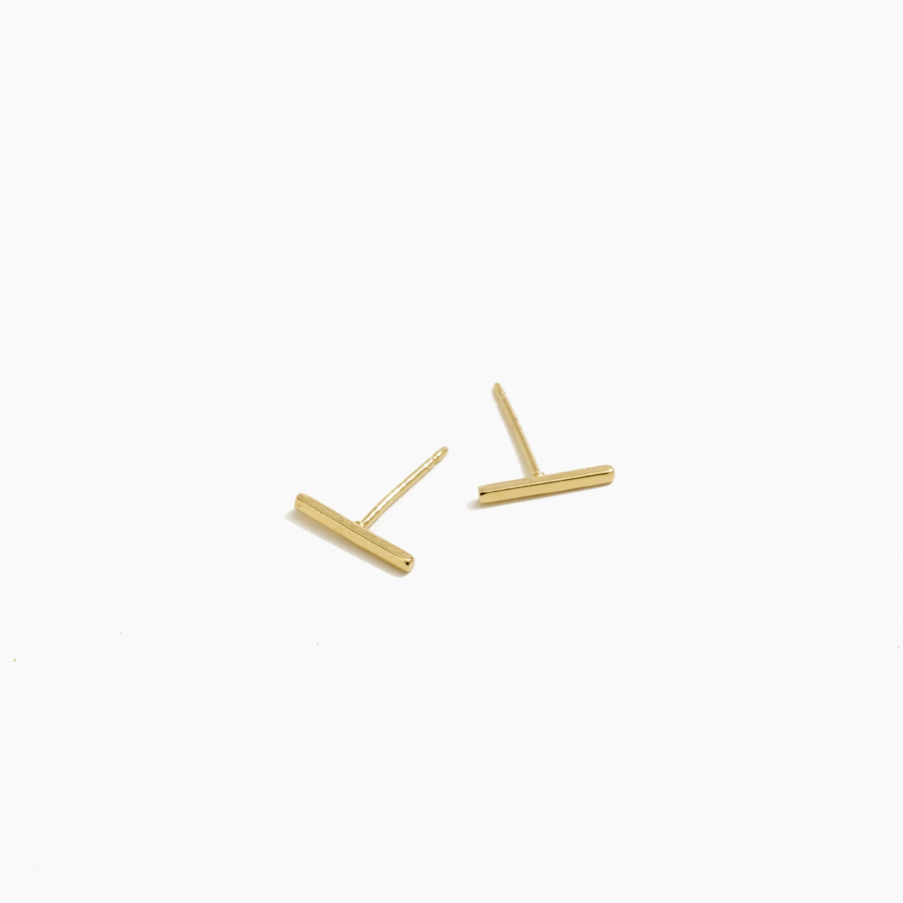 The Bar Studs, handmade in America by Katie Dean Jewelry. Nickel free and hypoallergenic.