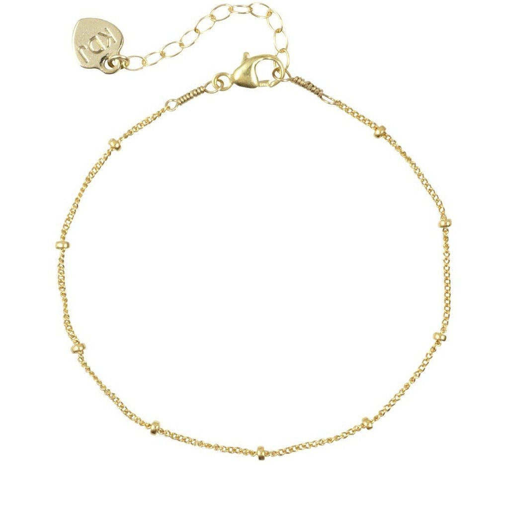 Beaded Bracelet, dainty gold chain bracelet by Katie Dean Jewelry