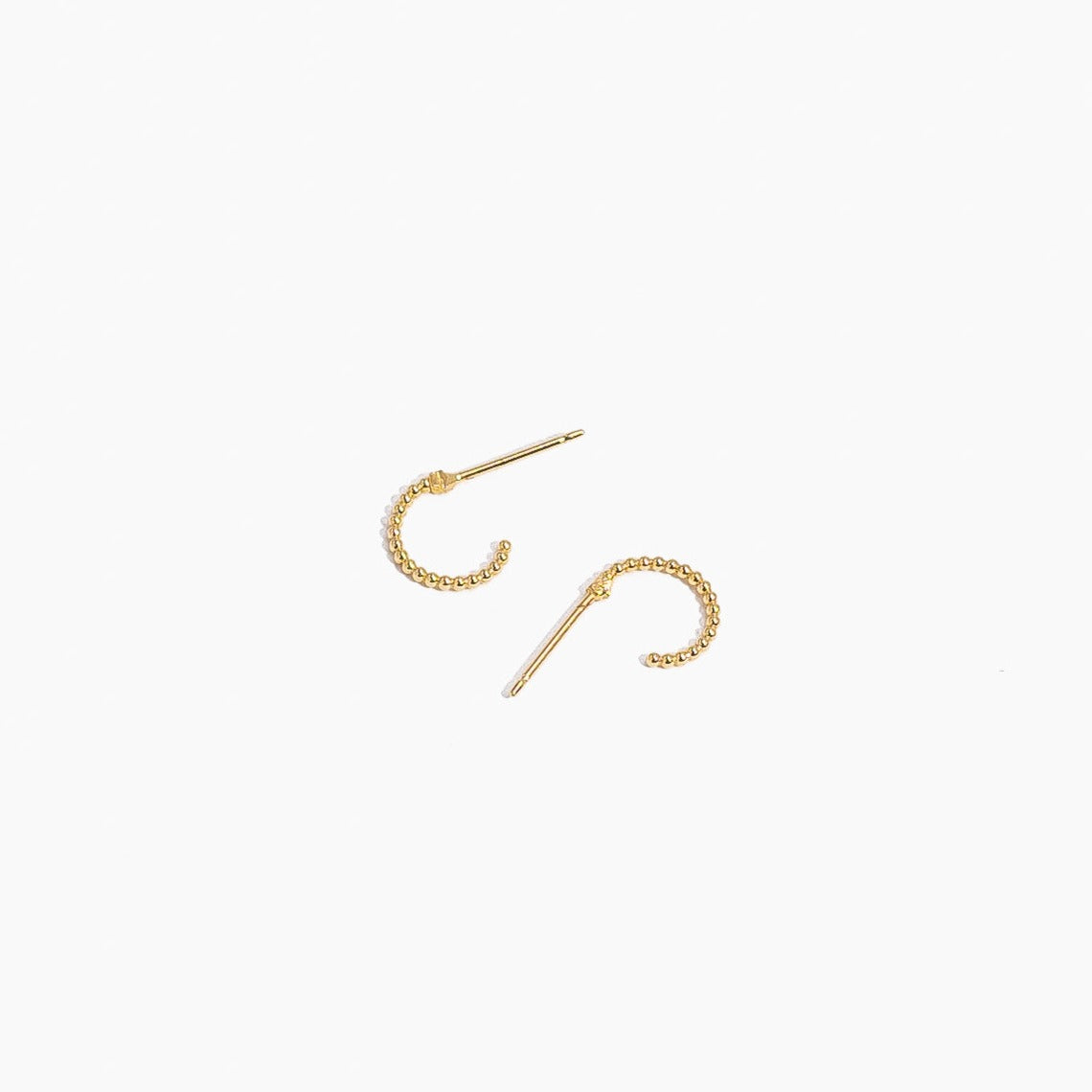 Beaded Hoop Studs, dainty hypoallergenic earrings perfect for the minimalist and made in America by Katie Dean Jewelry