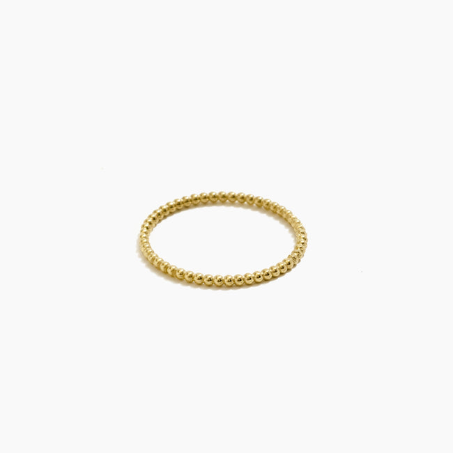 Solid Gold Beaded Ring by Katie Dean Jewelry, made in America