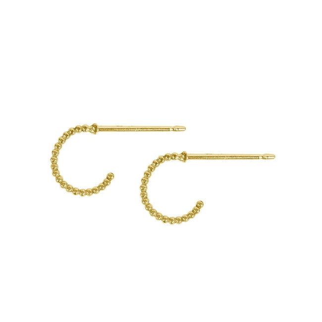 The Beaded Hoop Studs are a beautiful, classic pair of hoop earrings that you'll never want to take off. Handmade in California by Katie Dean Jewelry. Nickel free and hypoallergenic.