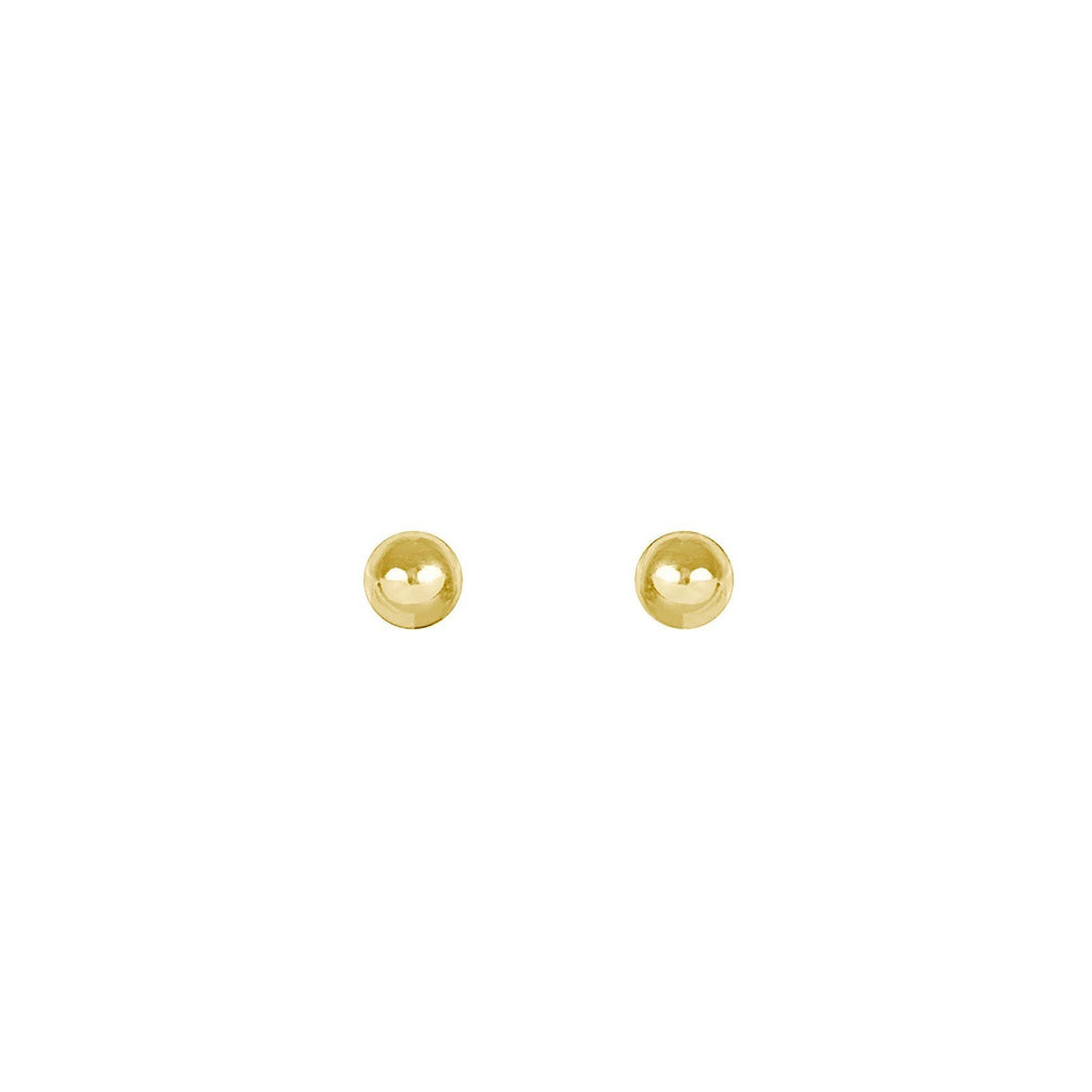 Up close image of gold Beaded Studs against a white background. 