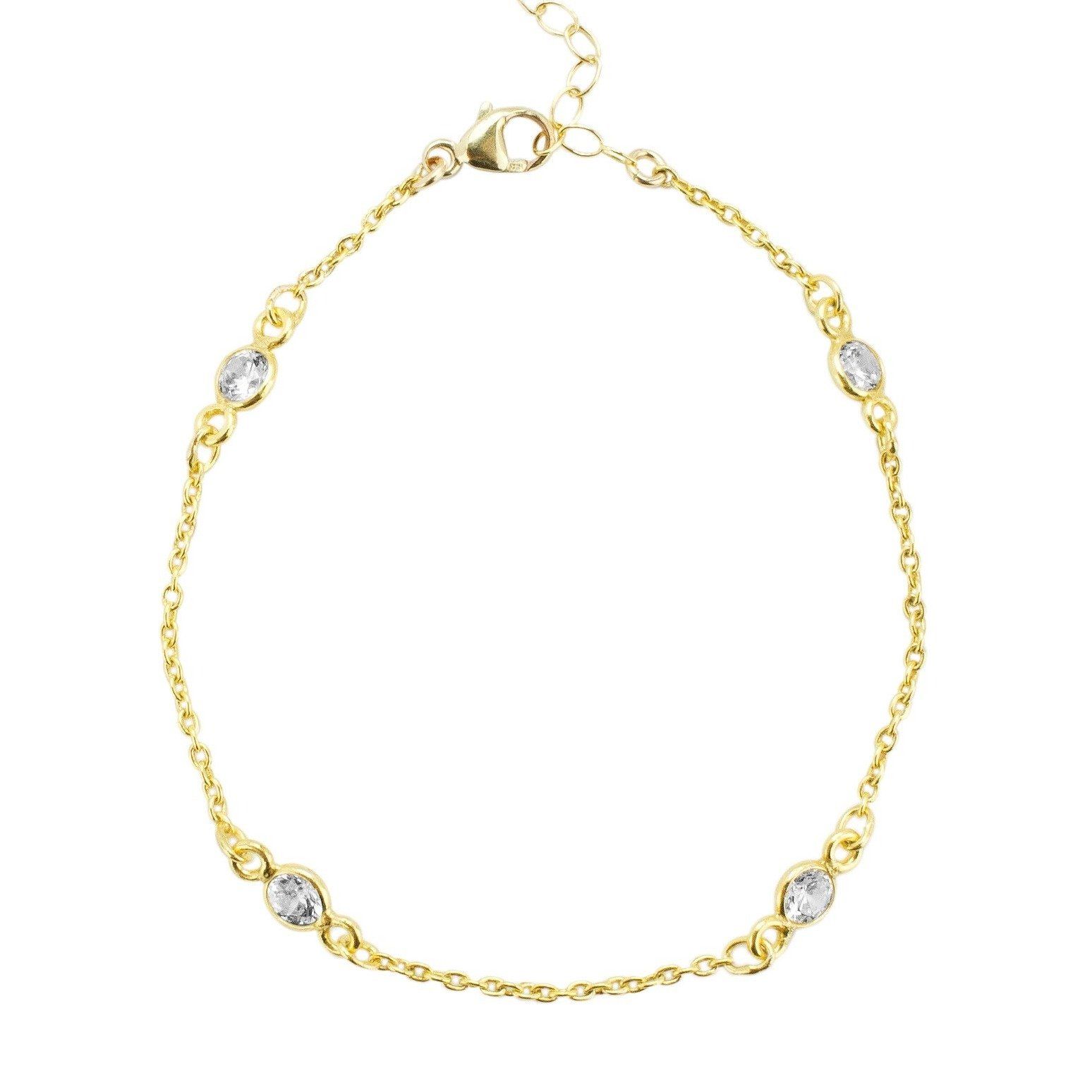 Crystal Chain Bracelet by Katie Dean Jewelry shown against a white background.