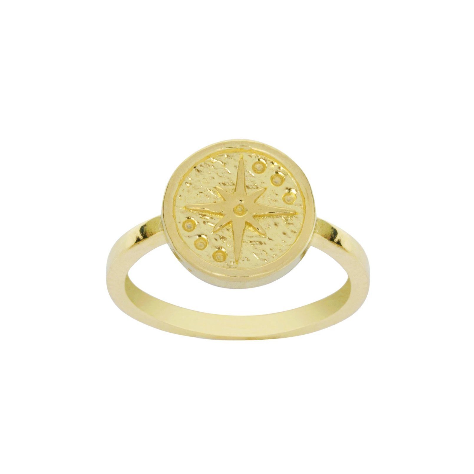 The Eight Pointed Star Ring helps guide you through life, just like a compass on a dark night at sea. Handmade in California by Katie Dean Jewelry.