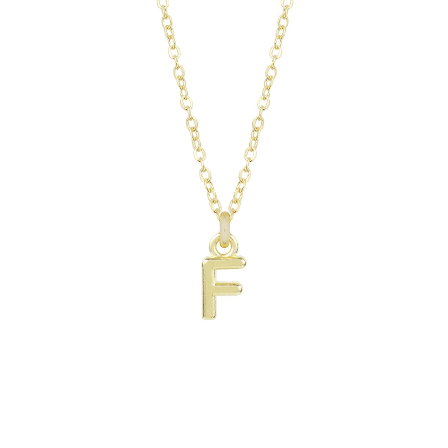 F Gold Initial Necklace by Katie Dean Jewelry, made in America, perfect for the dainty minimal jewelry lovers