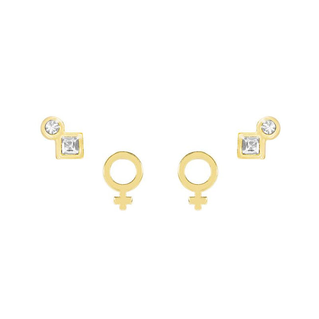 Female strong. Need we say more? The Feminist Earring Set is handmade in California by Katie Dean Jewelry. Nickel free and hypoallergenic.