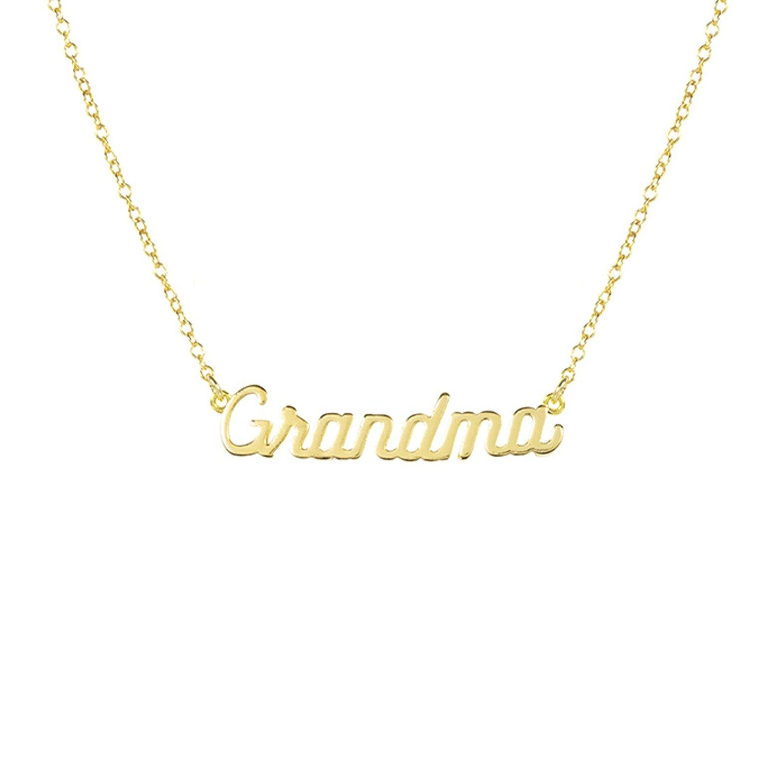 Dainty minimal gold Grandma Necklace handmade in America by Katie Dean Jewelry