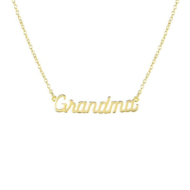 Dainty minimal gold Grandma Necklace handmade in America by Katie Dean Jewelry