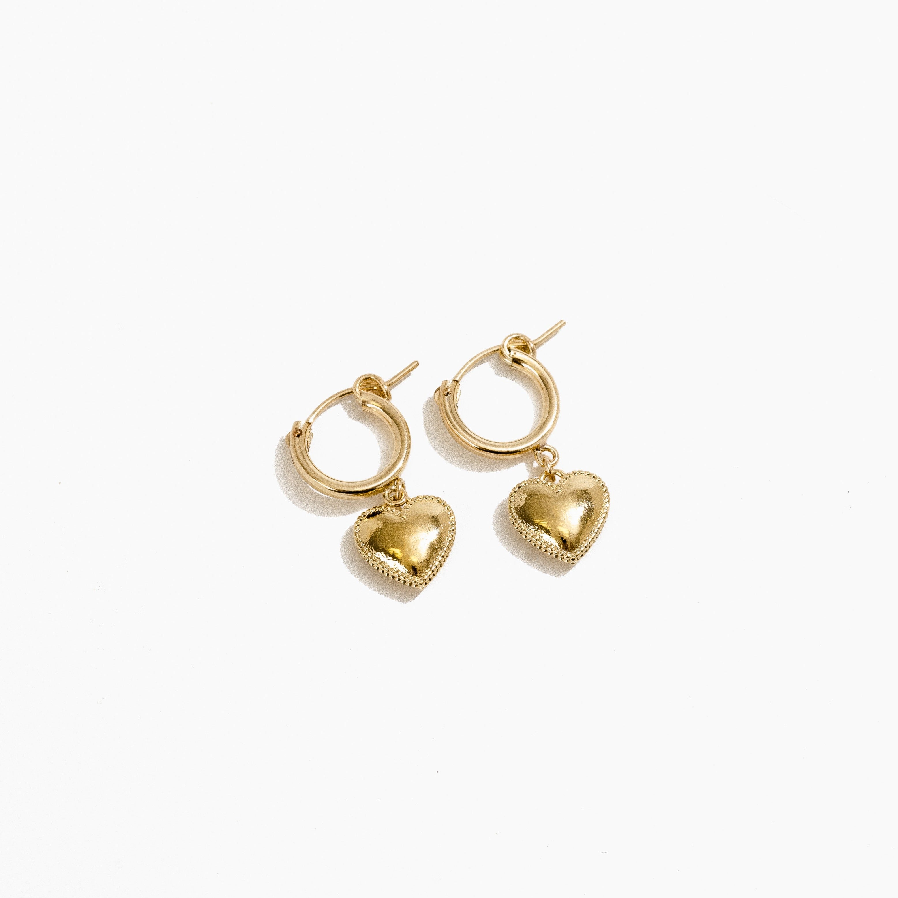 Beaded Heart Hoops by Katie Dean Jewelry Dean Jewelry made in America