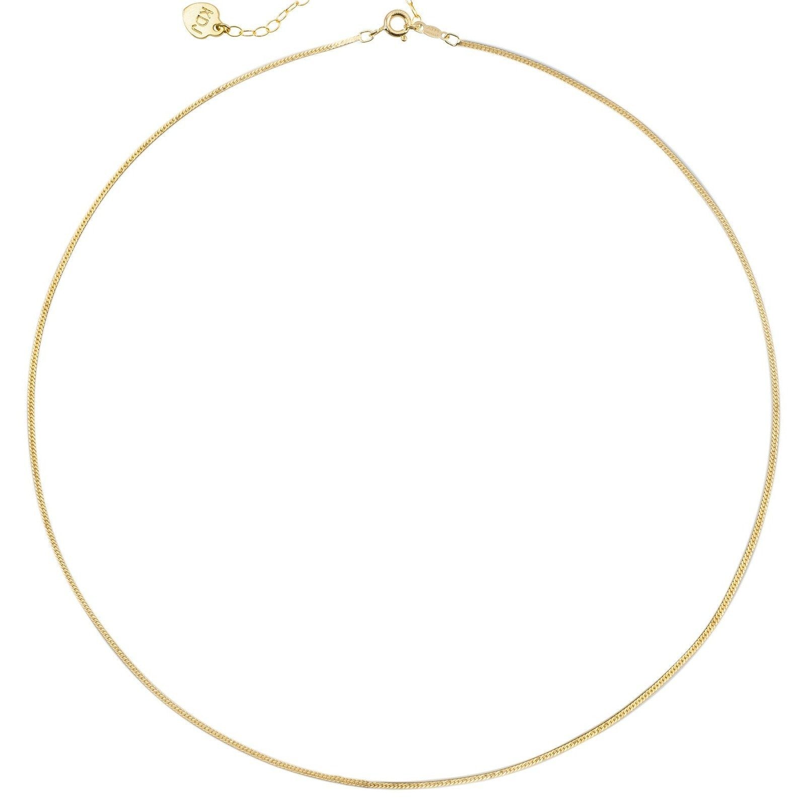14k gold filled Herringbone Chain Necklace shown on a white background