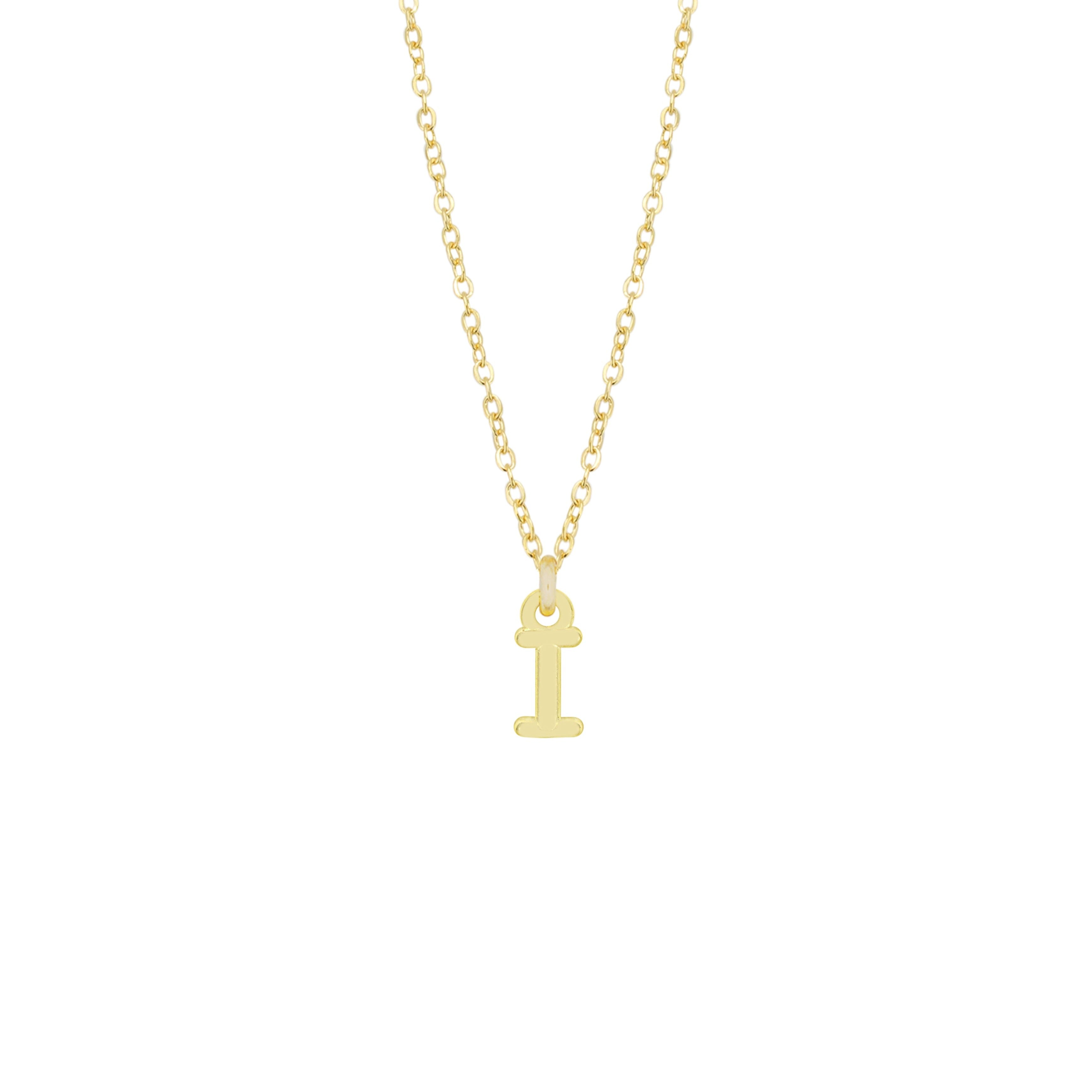 I Gold Initial Necklace by Katie Dean Jewelry, made in America, perfect for the dainty minimal jewelry lovers