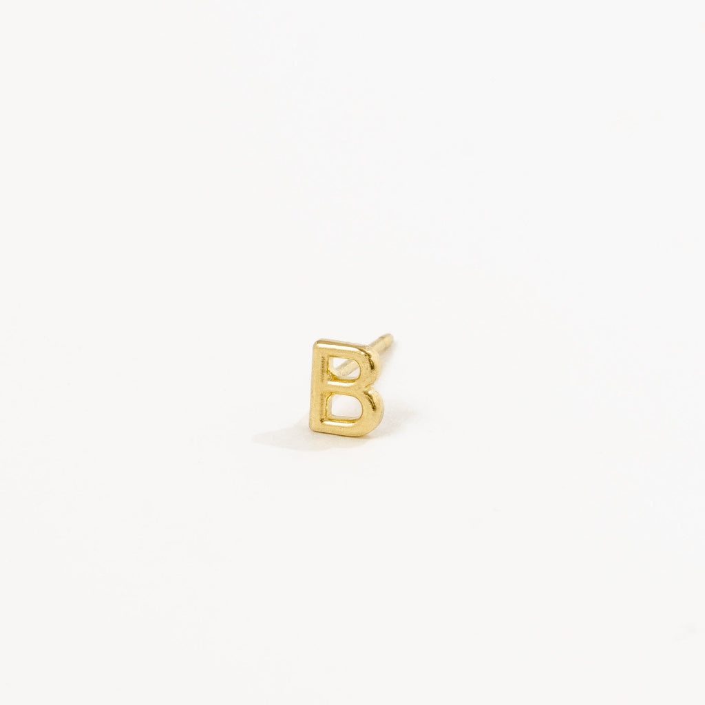 Gold B Initial Stud by Katie Dean Jewelry Dean Jewelry made in America