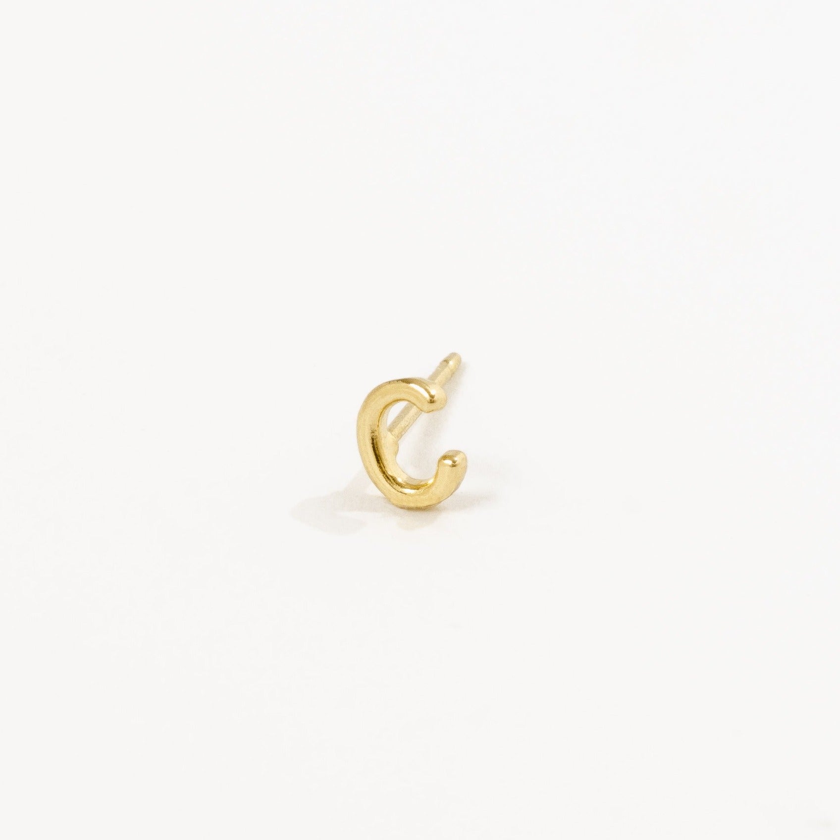 14K Yellow Solid Gold C Initial Stud by Katie Dean Jewelry Dean Jewelry made in America