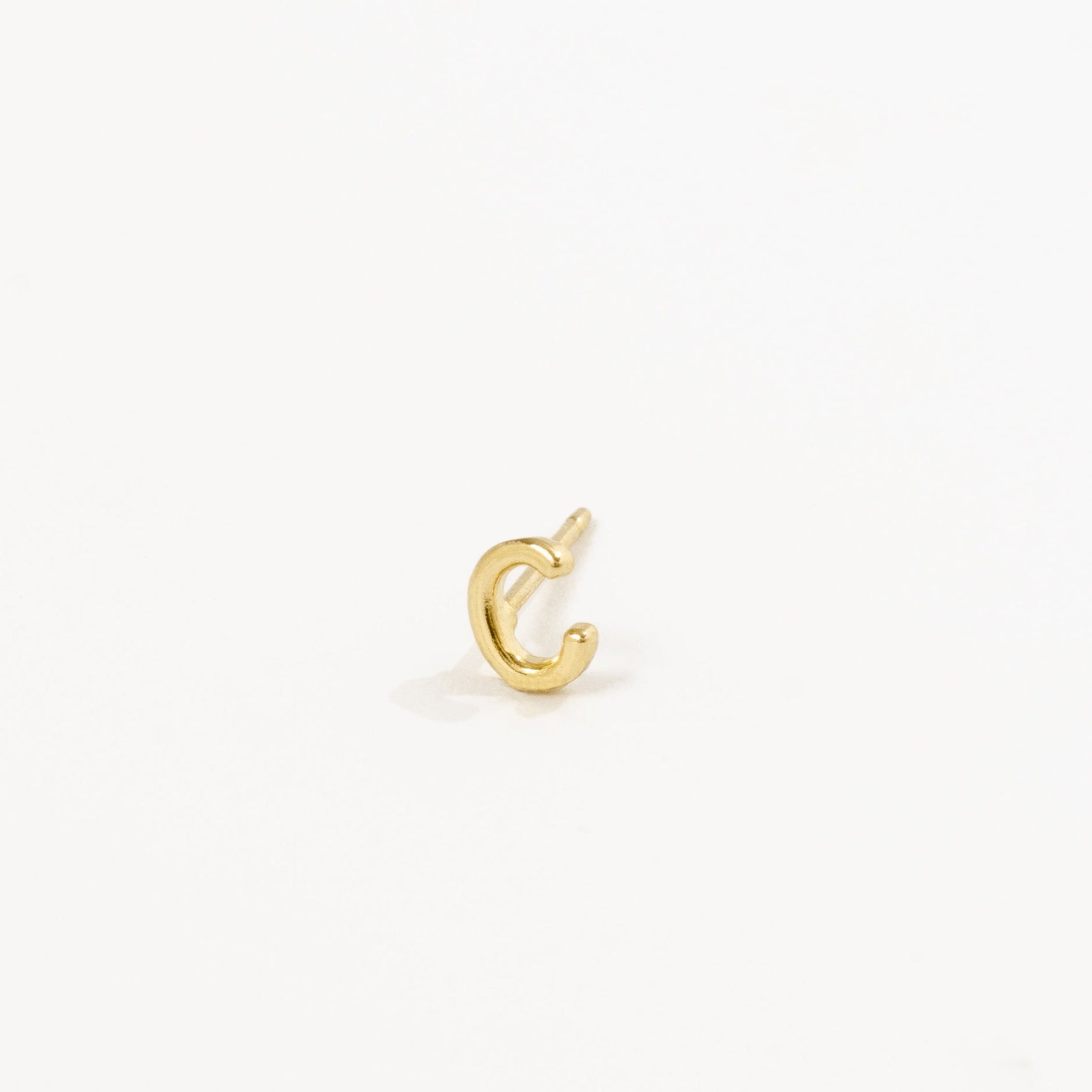 Gold C Initial Stud by Katie Dean Jewelry Dean Jewelry made in America