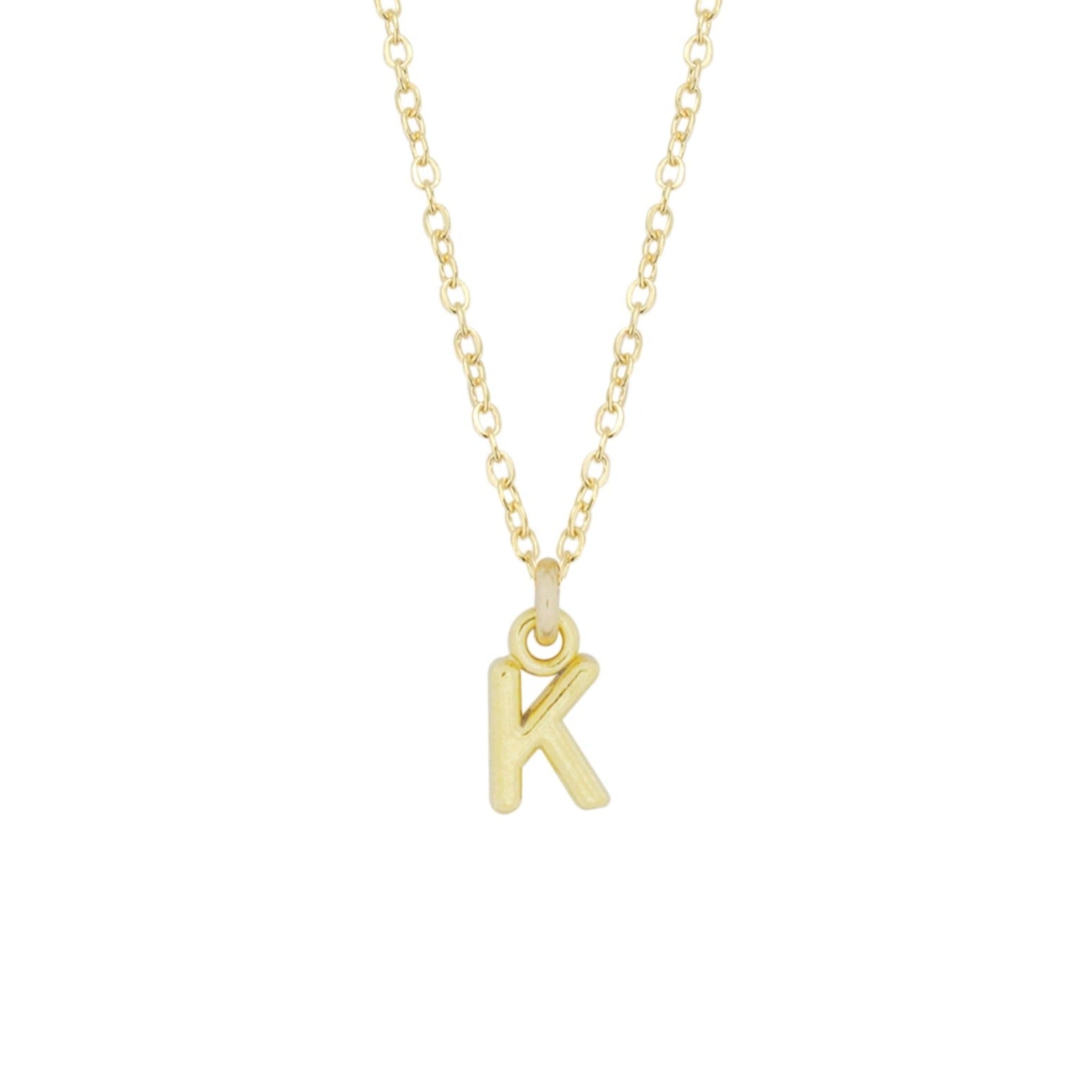 K Gold Initial Necklace by Katie Dean Jewelry, made in America, perfect for the dainty minimal jewelry lovers