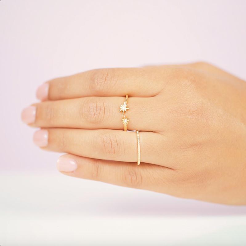 Star light star bright, first ring I see tonight!  Your wish is our command with this sparkly adjustable Star Ring!  Handmade in California by Katie Dean Jewelry.