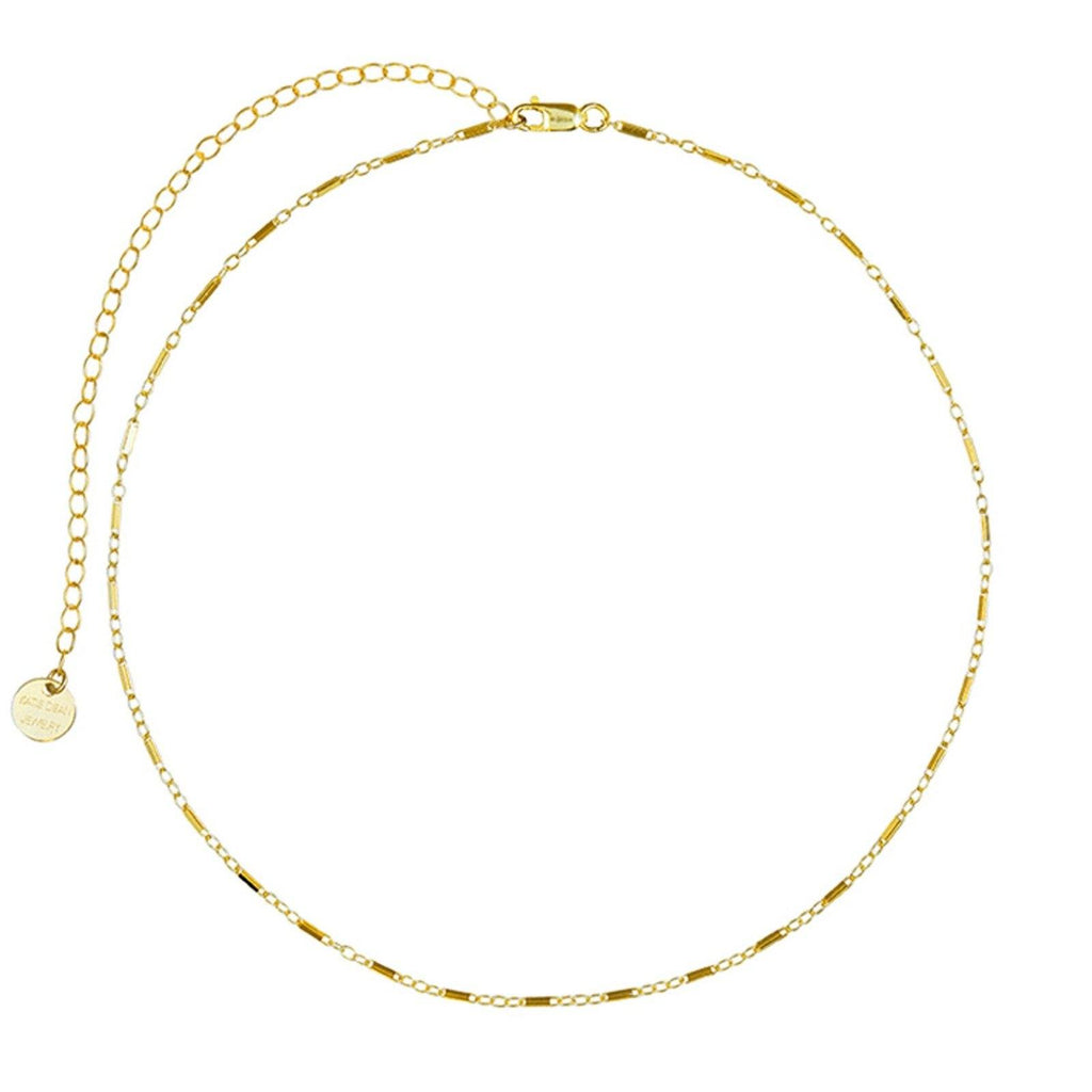 Dainty gold minimal Linked Choker. Your new favorite gold necklace. Simple yet refined and pairs perfectly with any jewelry! Handmade in America by Katie Dean Jewelry.
