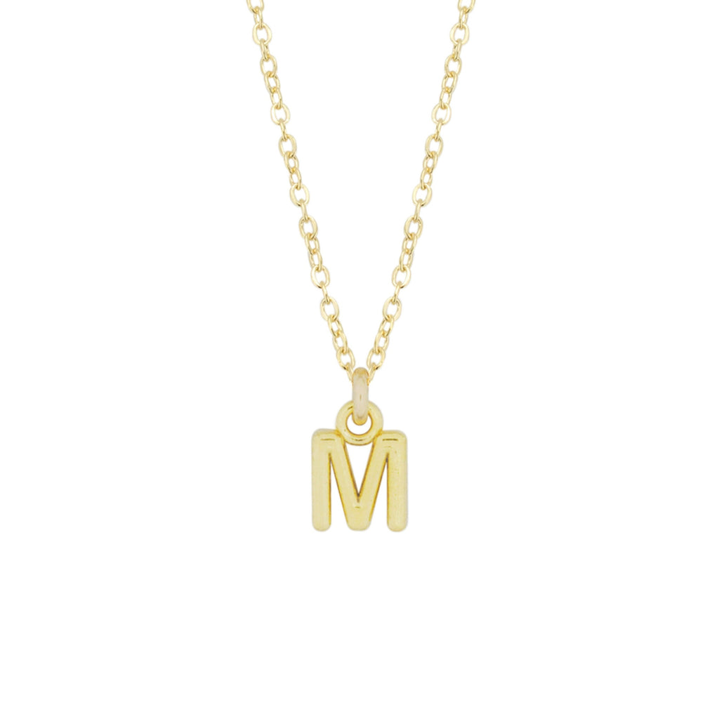 M Gold Initial Necklace by Katie Dean Jewelry, made in America, perfect for the dainty minimal jewelry lovers