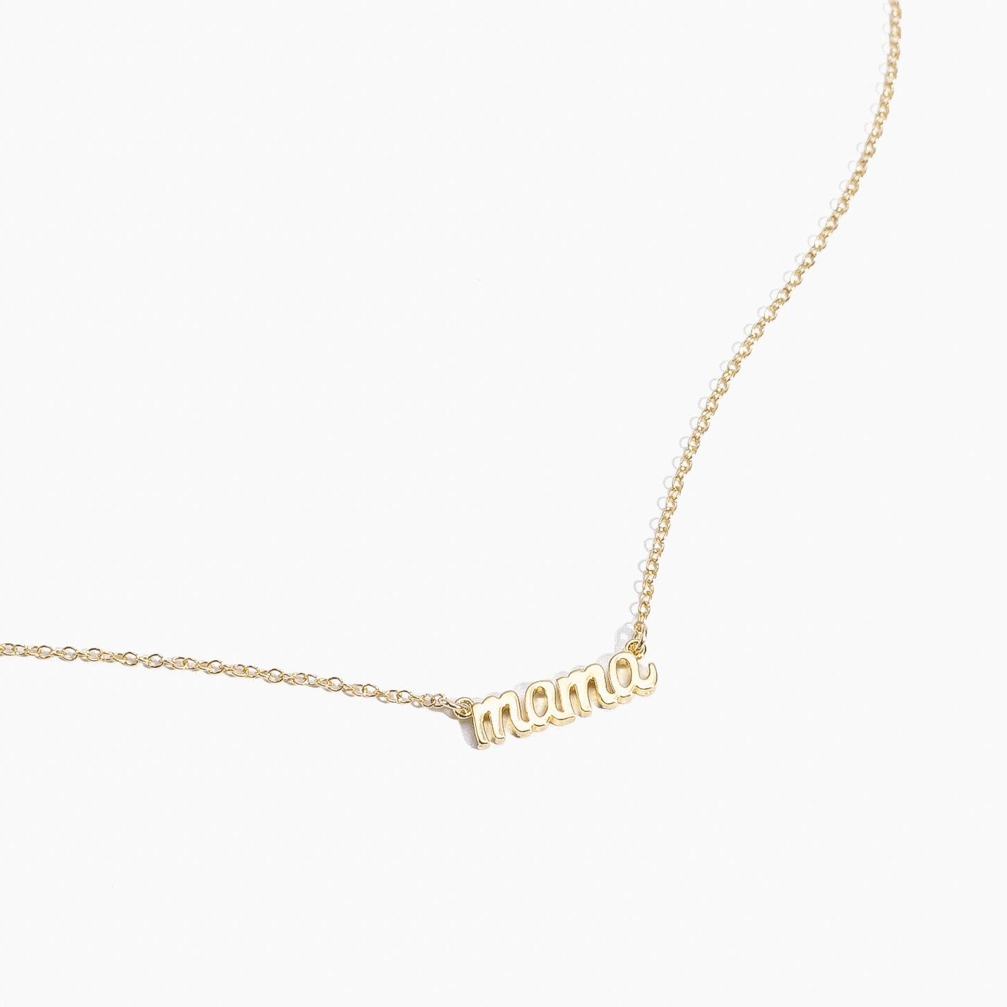 Gold Mama Necklace by Katie Dean Jewelry, made in America, perfect for the dainty minimal jewelry lovers 