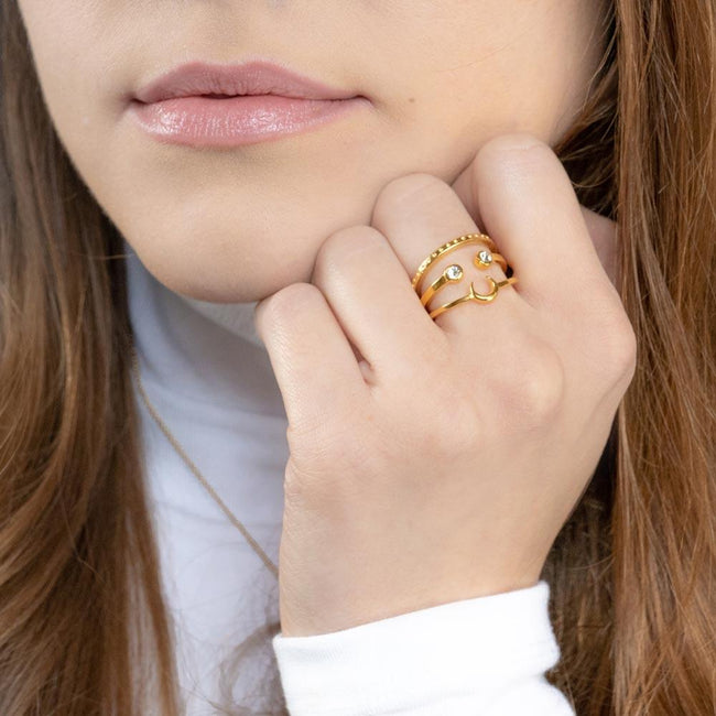 The dainty Moon Ring Stack is worn wonderfully alone or stacked with others and adds the perfect bohemian touch to your look. 