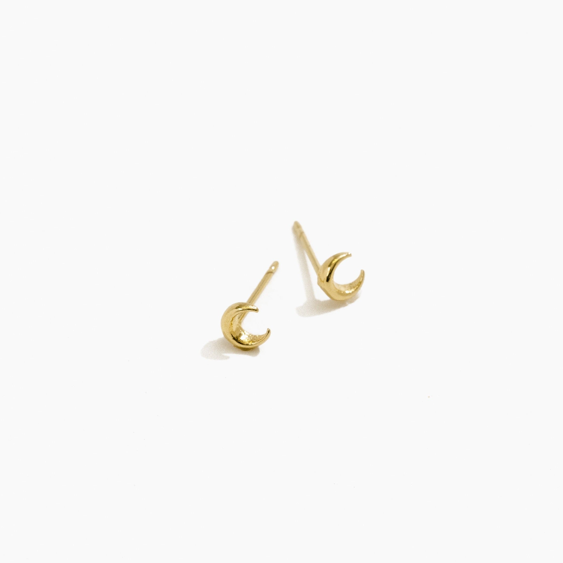 Moon Studs by Katie Dean Jewelry, made in America, hypoallergenic