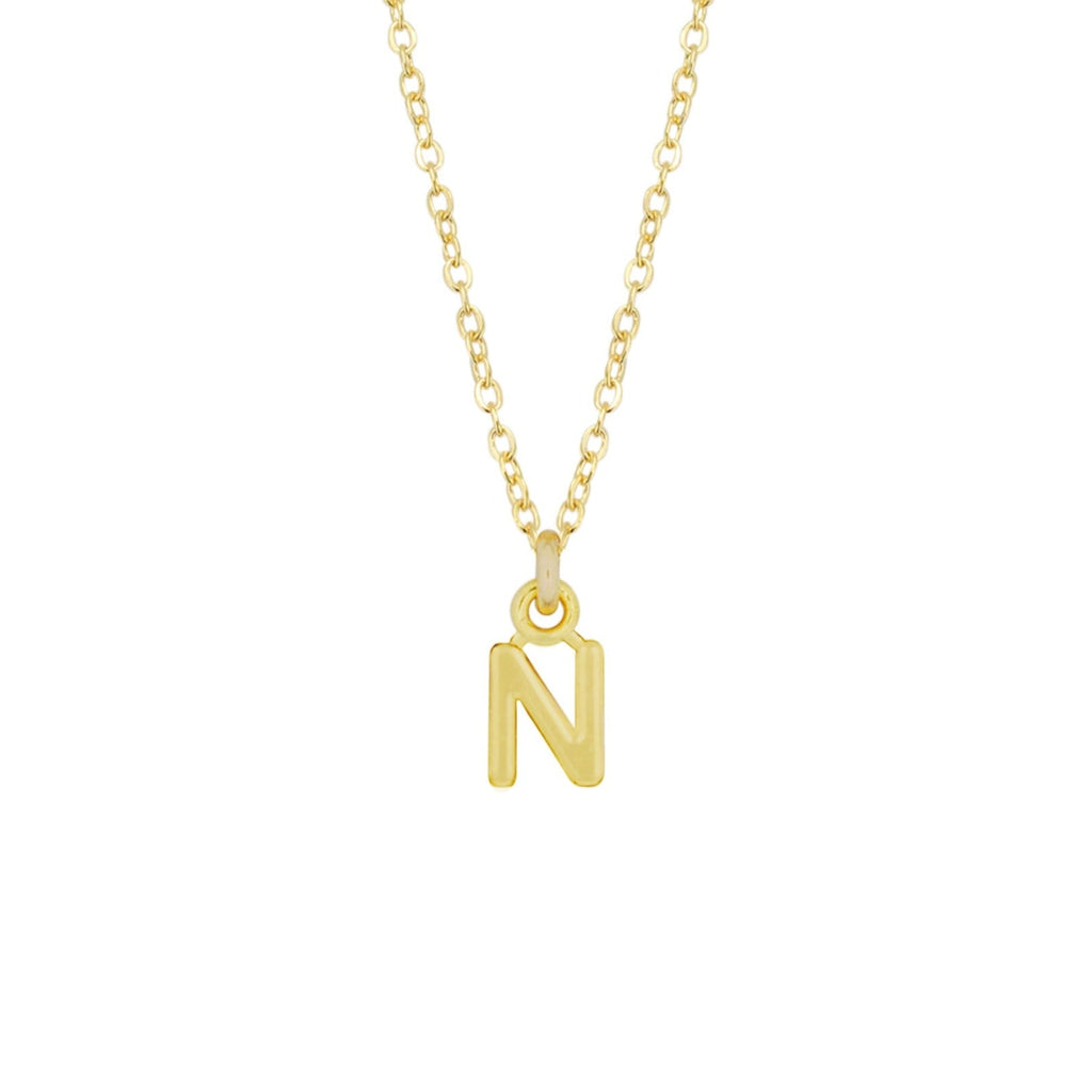 N  Gold Initial Necklace by Katie Dean Jewelry, made in America, perfect for the dainty minimal jewelry lovers