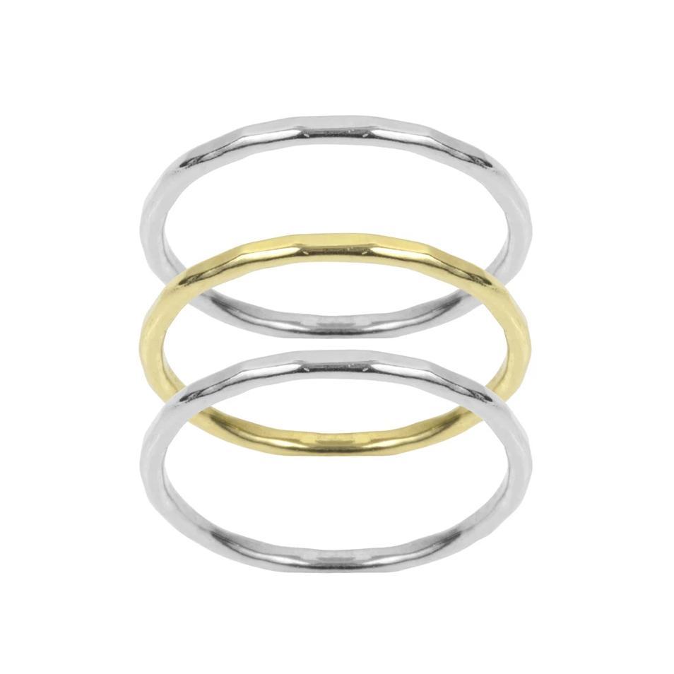 Have the best of both worlds with this silver and gold ring set. Handmade in California by Katie Dean Jewelry.