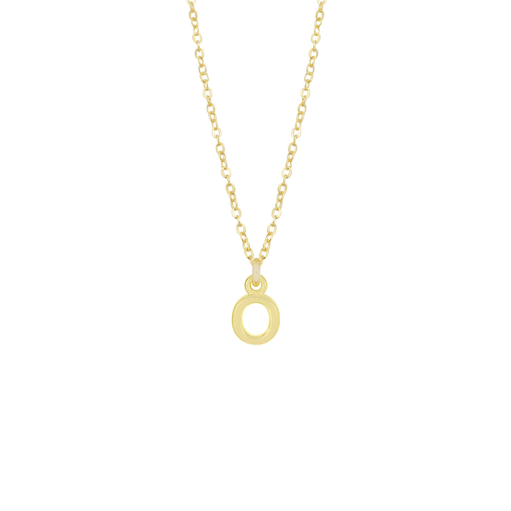 O Gold Initial Necklace by Katie Dean Jewelry, made in America, perfect for the dainty minimal jewelry lovers