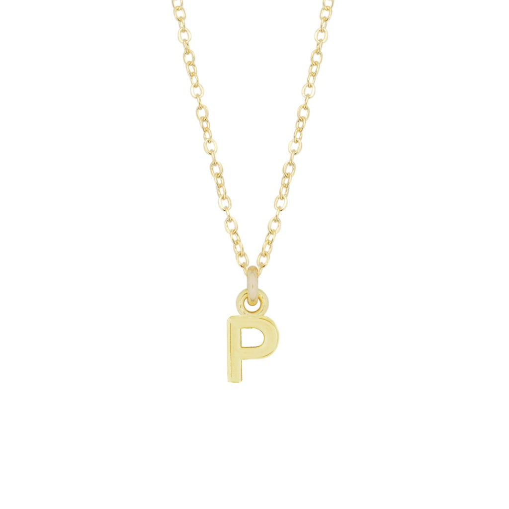 P Gold Initial Necklace by Katie Dean Jewelry, made in America, perfect for the dainty minimal jewelry lovers