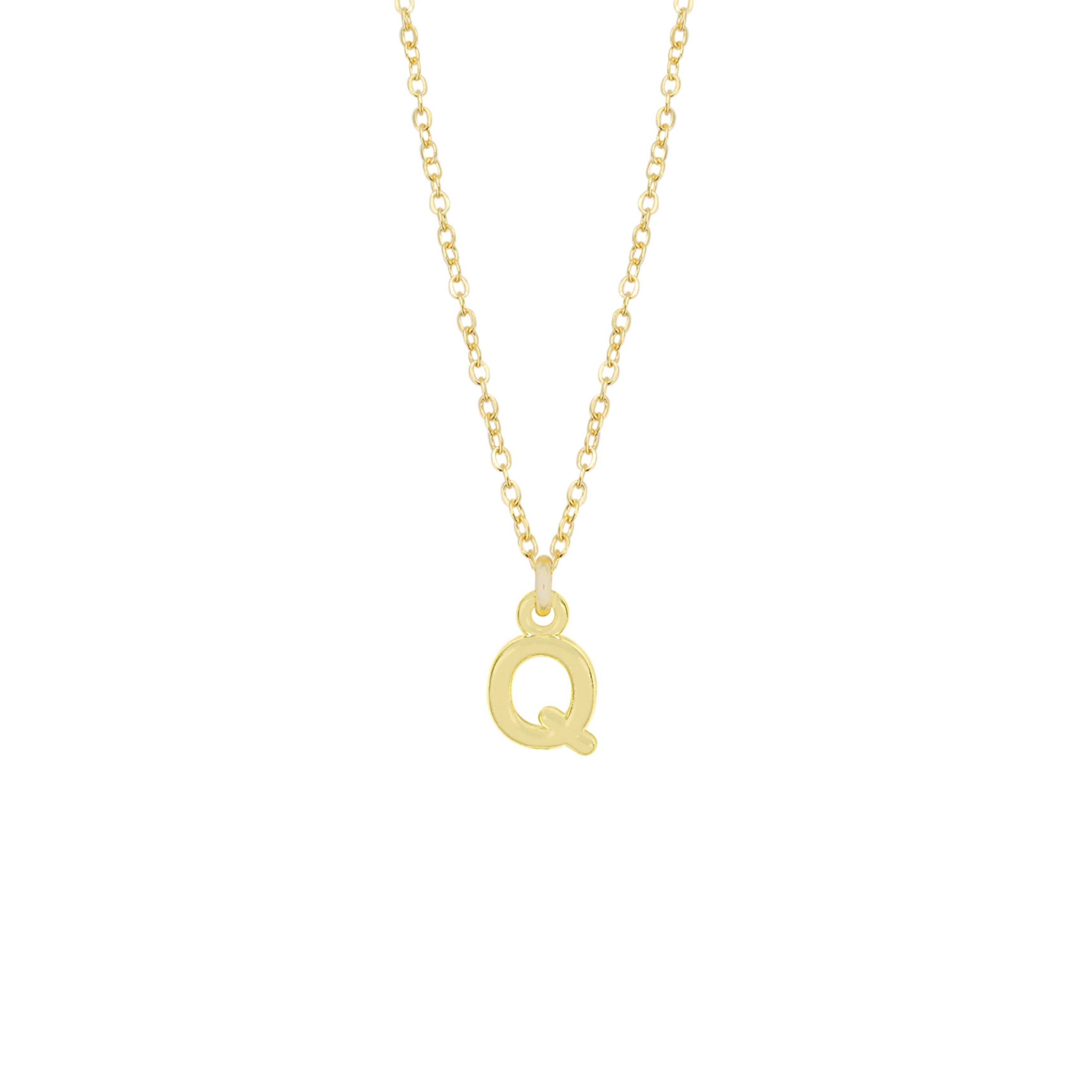 Q Gold Initial Necklace by Katie Dean Jewelry, made in America, perfect for the dainty minimal jewelry lovers