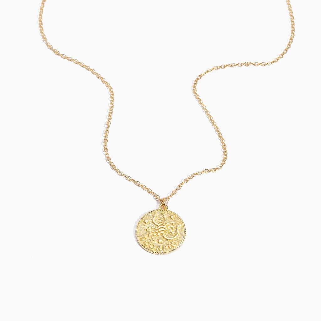 Scorpio Zodiac Necklace_Oct 23-Nov 22_Katie Dean Jewelry_horoscope sign_Zodiac Collection, dainty handmade necklaces