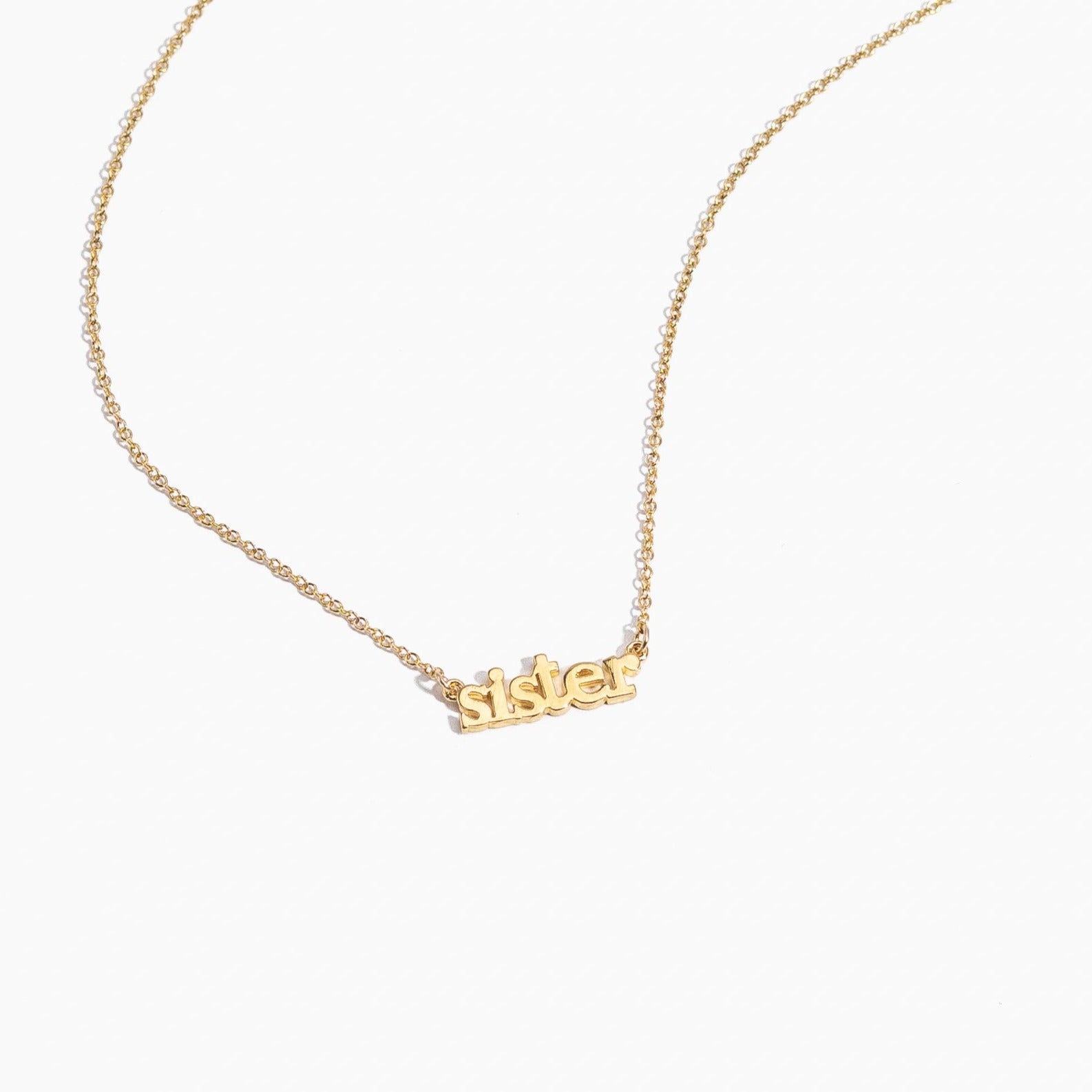 Gold Sister Necklace by Katie Dean Jewelry, made in America, perfect for the dainty minimal jewelry lovers 