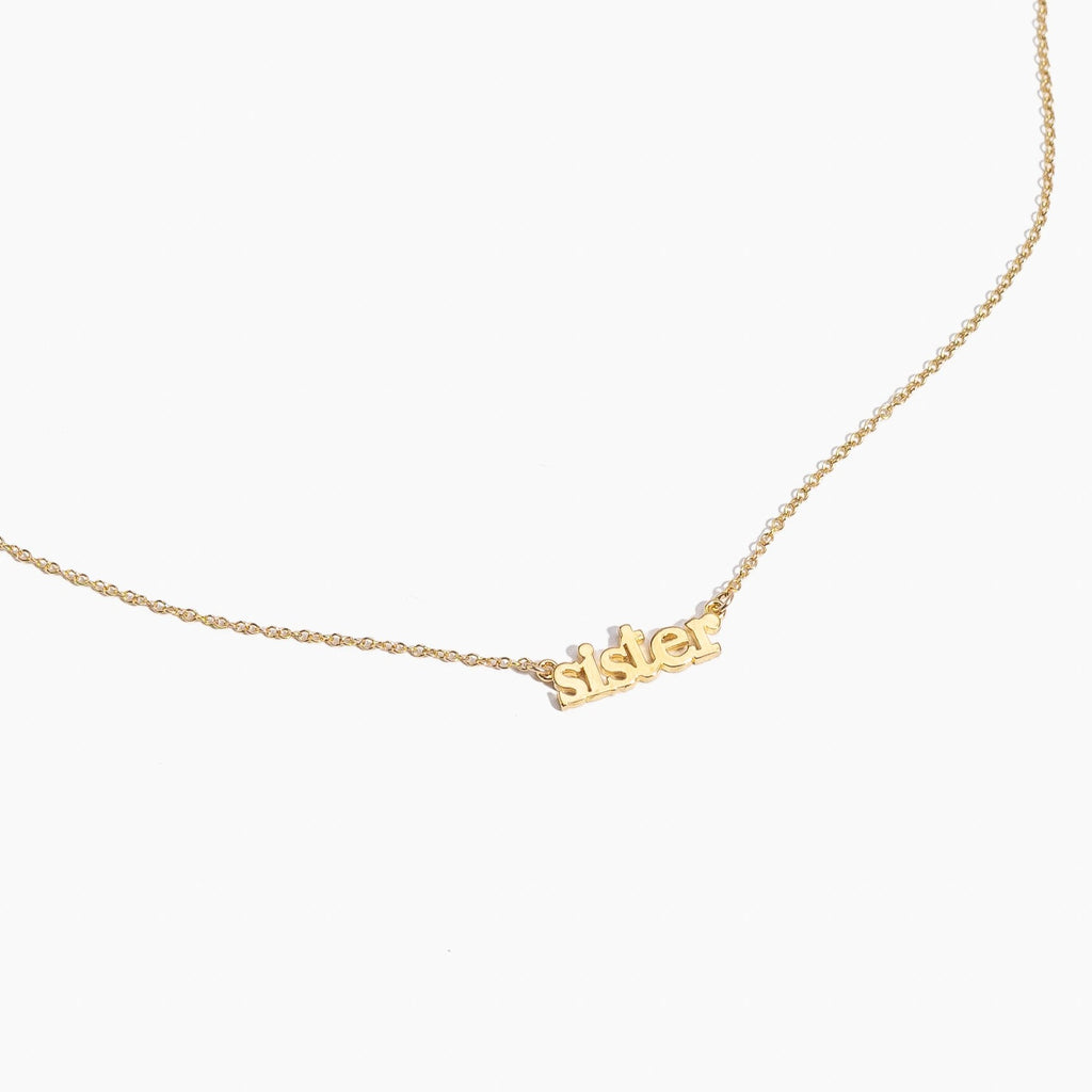 Gold Sister Necklace by Katie Dean Jewelry, made in America, perfect for the dainty minimal jewelry lovers 