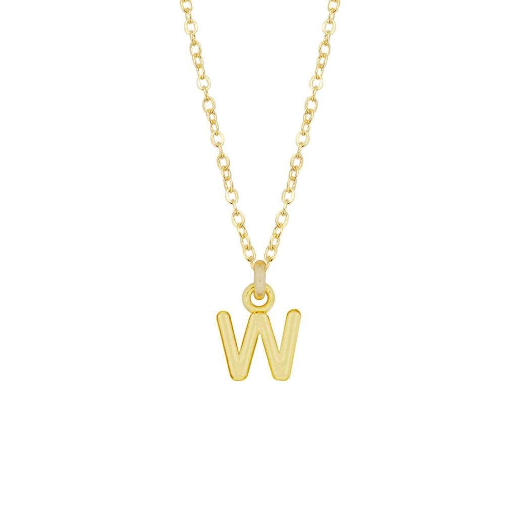 W Gold Initial Necklace by Katie Dean Jewelry, made in America, perfect for the dainty minimal jewelry lovers