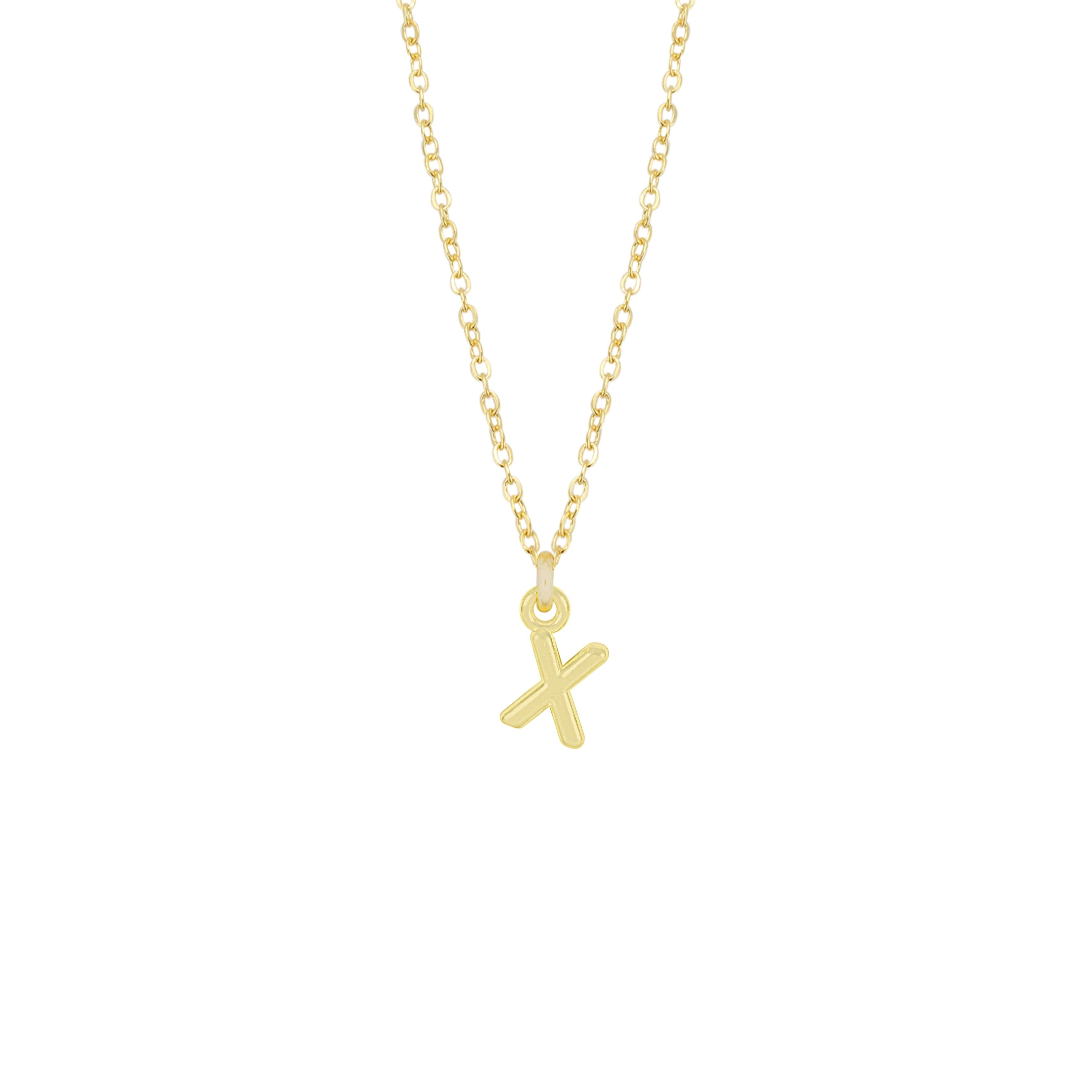 X Gold Initial Necklace by Katie Dean Jewelry, made in America, perfect for the dainty minimal jewelry lovers